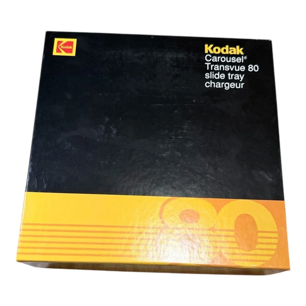 Kodak Carousel Transvue 80 Slide Tray Projector‎ 35mm Storage Box B80T Gray Vtg